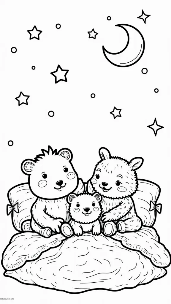 pajama coloring pages